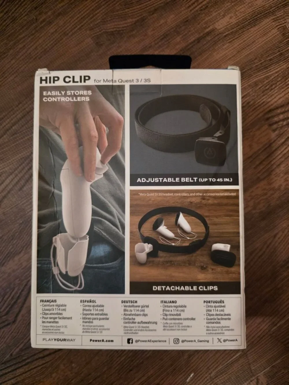 PowerA Hip Clip For Meta Quest 3/3S With Adjustable Belt & Detachable Clips